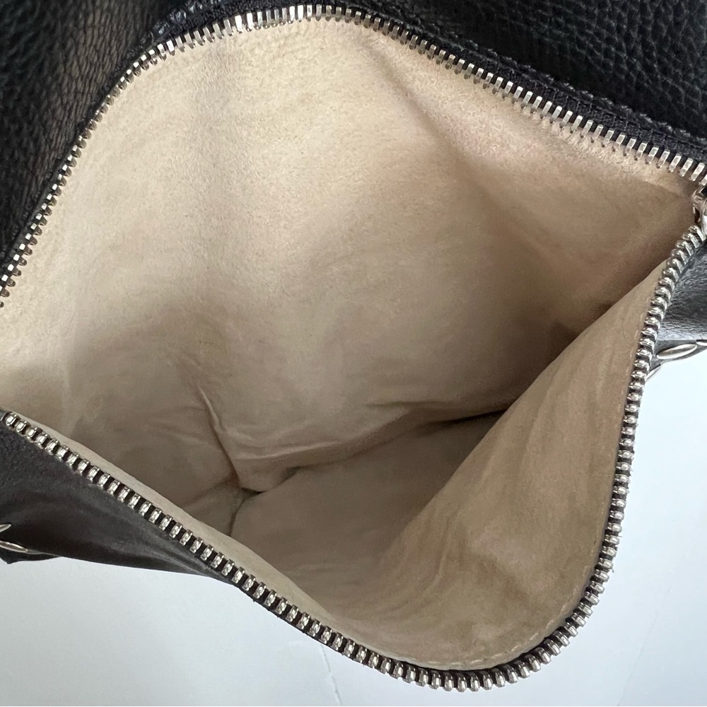 Hammitt Montana Large Black Pebbled Leather Silver Stud Grommets Crossbody Bag - Picture 8 of 8